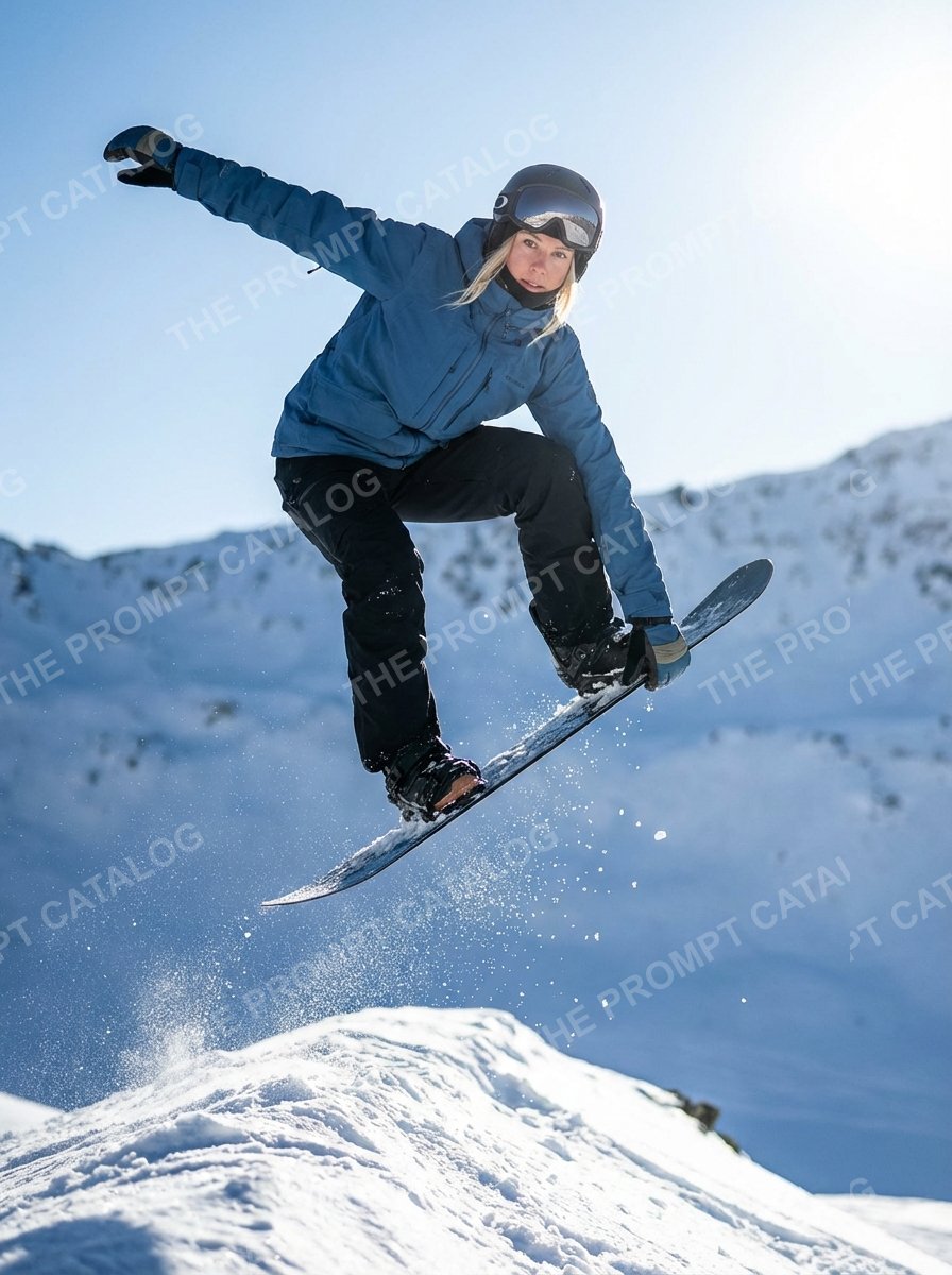 AI photo booth prompt theme: Pro Snowboarder Portrait