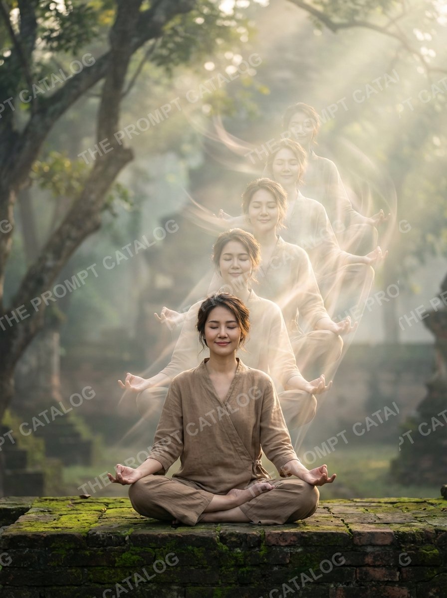 AI photo booth prompt theme: Meditation Mudra