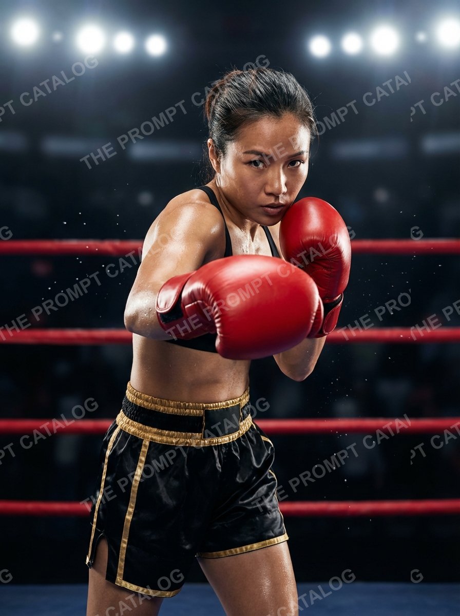 AI photo booth prompt theme: Boxing Portrait