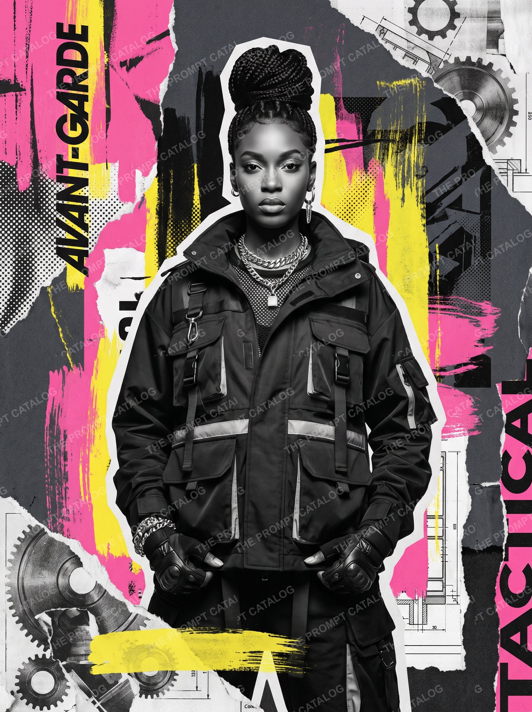 AI photo booth prompt theme: Editorial Fashion Collage