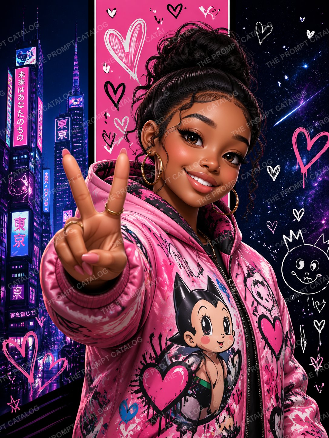 AI photo booth prompt theme: Digital Anime Star 3D