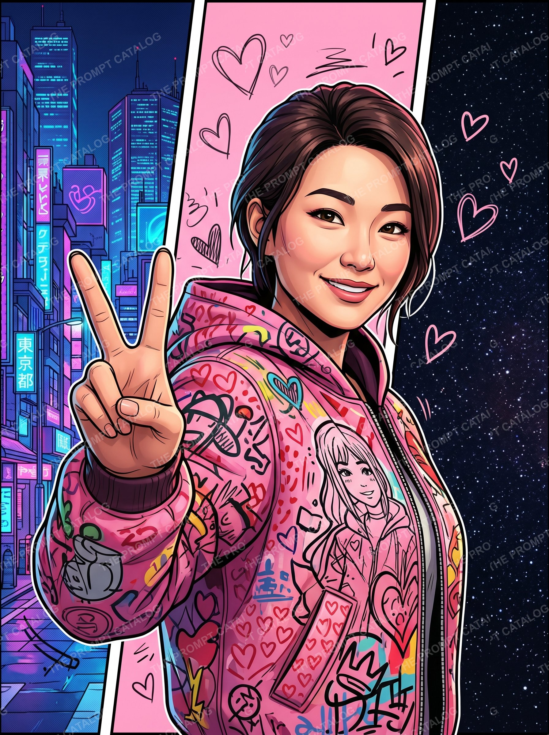 AI photo booth prompt theme: Digital Anime Star
